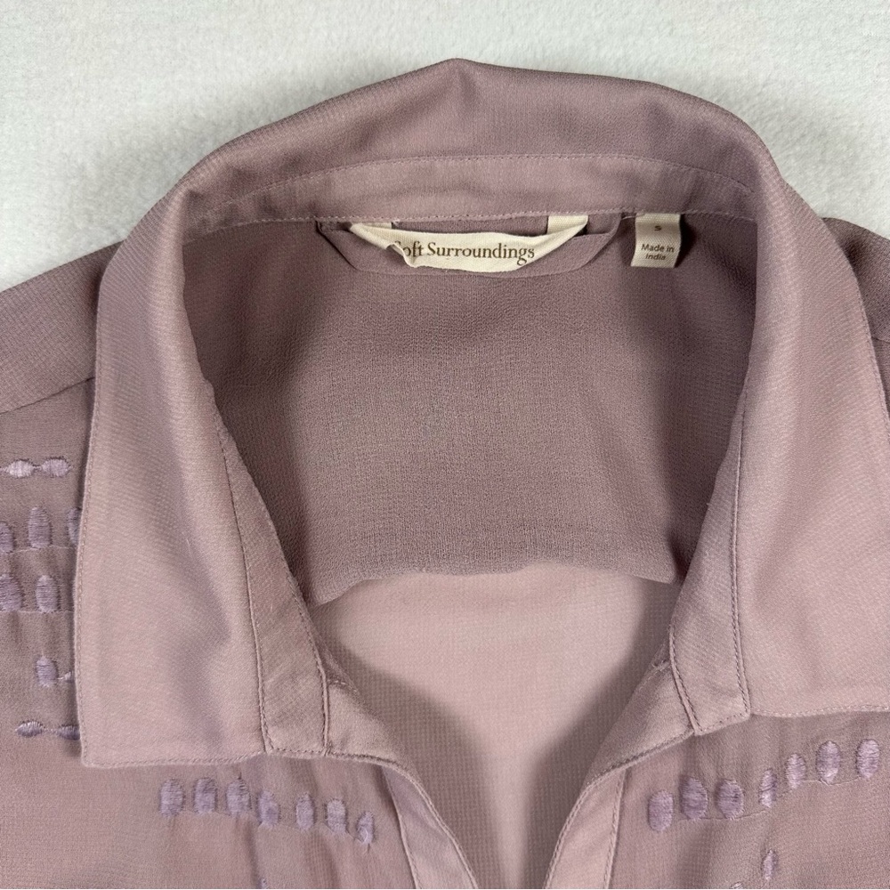 Soft Surroundings Georgette Maxi Dress Mauve Women’s Size Small Embroidered - Picture 3 of 12